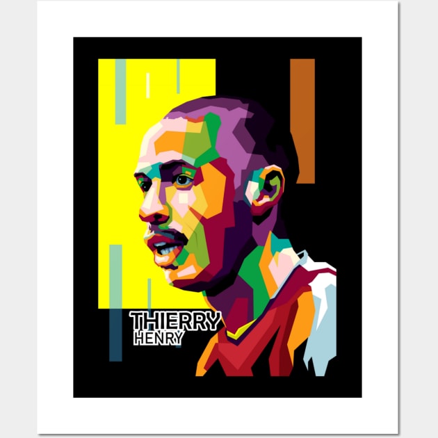 Top Football Thierry In Wpap Art Wall Art by animaperio pixel retro